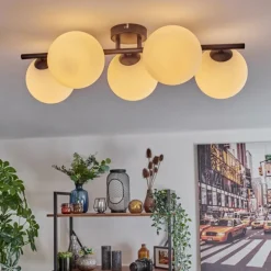 Gastor Plafonnier, Boule lumineuse Blanc, 5 lumières