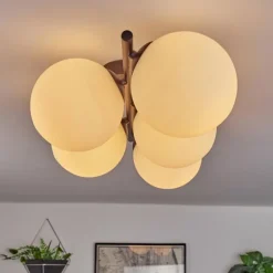 Gastor Plafonnier, Boule lumineuse Blanc, 5 lumières