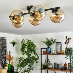 Gastor Plafonnier, Boule lumineuse Ambre, 5 lumières