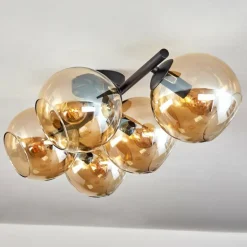 Gastor Plafonnier, Boule lumineuse Ambre, 5 lumières