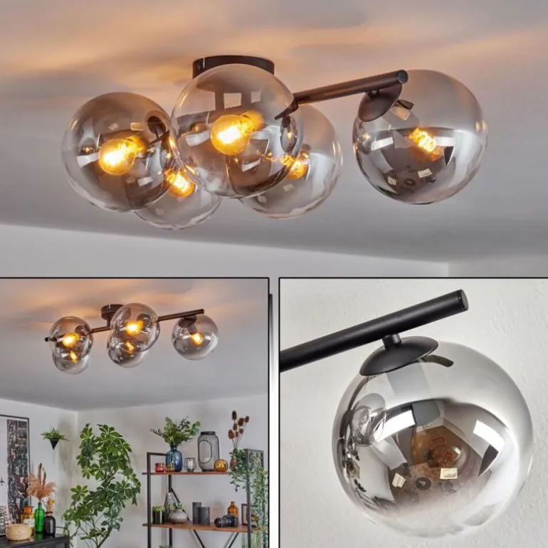 Gastor Plafonnier, Boule lumineuse Clair, Fumé, 5 lumières