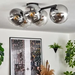 Gastor Plafonnier, Boule lumineuse Clair, Fumé, 5 lumières