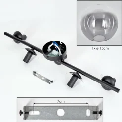 Gastor Plafonnier, Boule lumineuse Clair, Fumé, 5 lumières