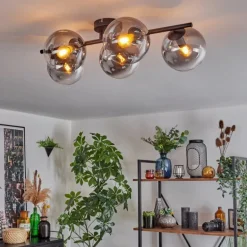 Gastor Plafonnier, Boule lumineuse Clair, Fumé, 5 lumières