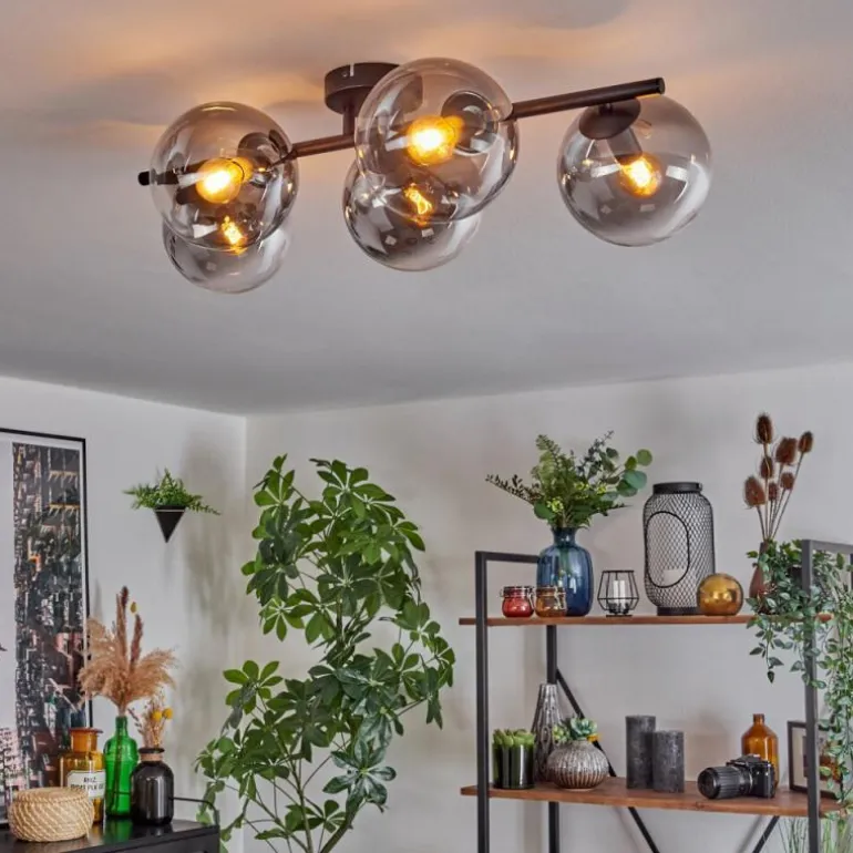Gastor Plafonnier, Boule lumineuse Clair, Fumé, 5 lumières