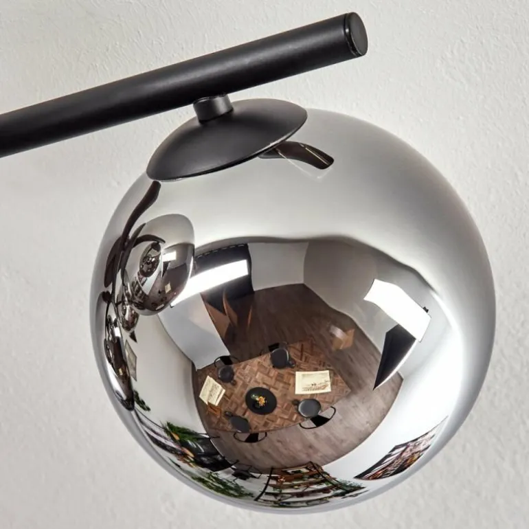 Gastor Plafonnier, Boule lumineuse Chrome, Fumé, 5 lumières