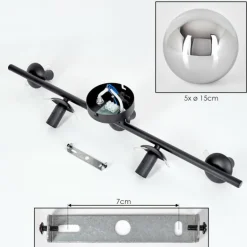 Gastor Plafonnier, Boule lumineuse Chrome, Fumé, 5 lumières