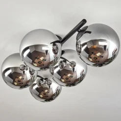 Gastor Plafonnier, Boule lumineuse Chrome, Fumé, 5 lumières