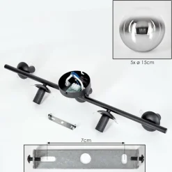 Gastor Plafonnier, Boule lumineuse Chrome, Clair, Fumé, 5 lumières