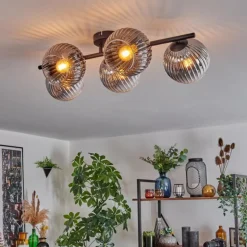 Gastor Plafonnier, Boule lumineuse Clair, Fumé, 5 lumières
