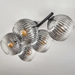 Gastor Plafonnier, Boule lumineuse Clair, Fumé, 5 lumières