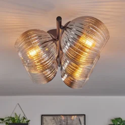 Gastor Plafonnier, Boule lumineuse Clair, Fumé, 5 lumières