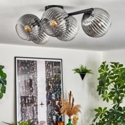 Gastor Plafonnier, Boule lumineuse Clair, Fumé, 5 lumières