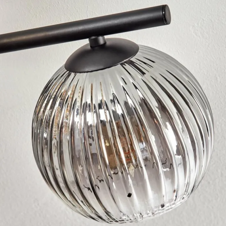 Gastor Plafonnier, Boule lumineuse Ambre, Clair, Fumé, 5 lumières