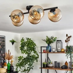 Gastor Plafonnier, Boule lumineuse Ambre, 5 lumières