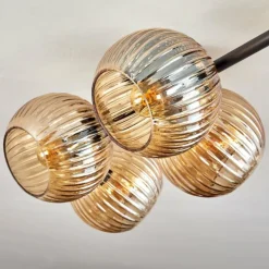 Gastor Plafonnier, Boule lumineuse Ambre, 5 lumières