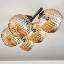 Gastor Plafonnier, Boule lumineuse Ambre, 5 lumières