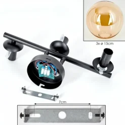 Gastor Plafonnier, Boule lumineuse Ambre, 3 lumières