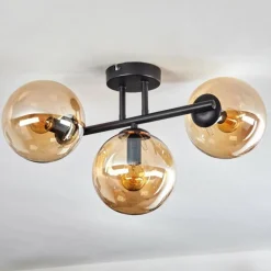 Gastor Plafonnier, Boule lumineuse Ambre, 3 lumières