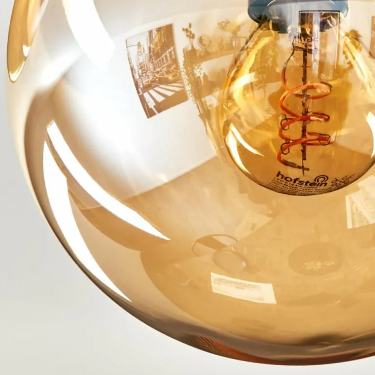 Gastor Plafonnier, Boule lumineuse Ambre, Fumé, 3 lumières