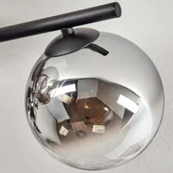 Gastor Plafonnier, Boule lumineuse Chrome, Clair, Fumé, 4 lumières