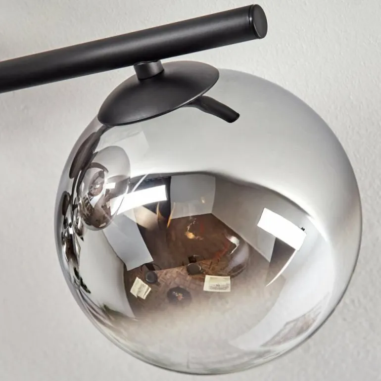 Gastor Plafonnier, Boule lumineuse Chrome, Clair, Fumé, 4 lumières