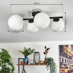 Gastor Plafonnier, Boule lumineuse Blanc, 4 lumières