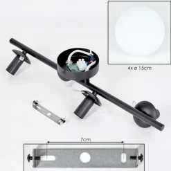 Gastor Plafonnier, Boule lumineuse Blanc, 4 lumières