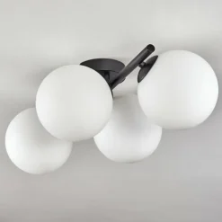 Gastor Plafonnier, Boule lumineuse Blanc, 4 lumières