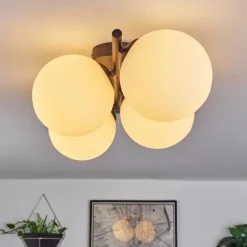 Gastor Plafonnier, Boule lumineuse Blanc, 4 lumières