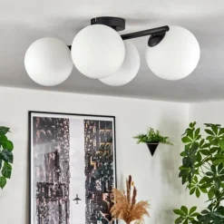 Gastor Plafonnier, Boule lumineuse Blanc, 4 lumières