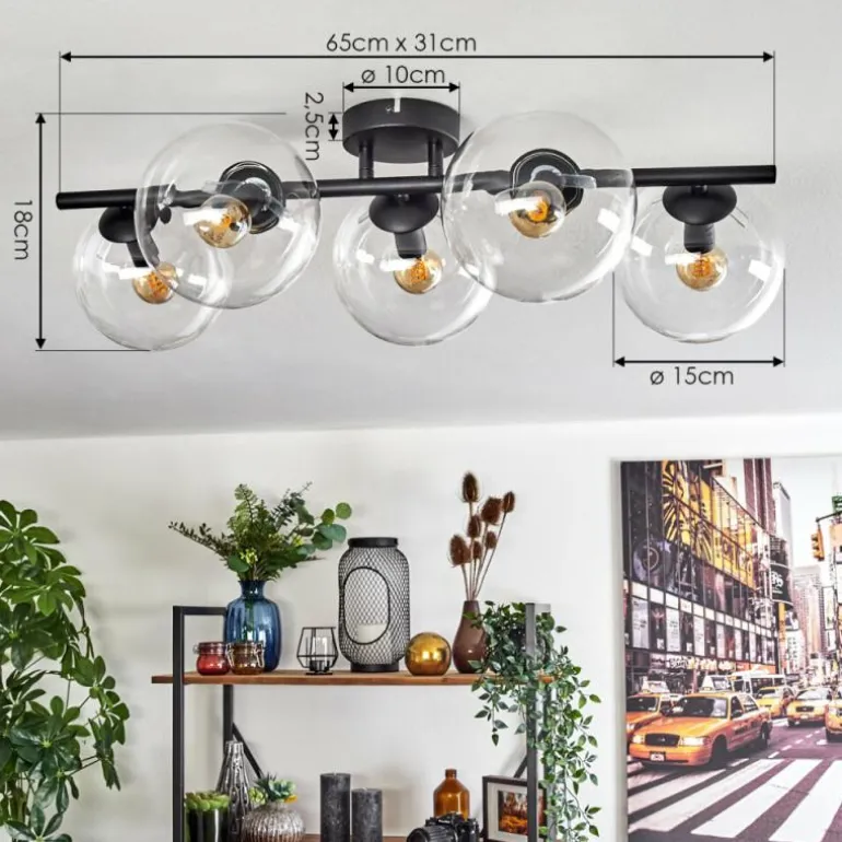 Gastor Plafonnier, Boule lumineuse Clair, 5 lumières