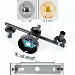 Gastor Plafonnier, Boule lumineuse Ambre, Fumé, 3 lumières