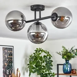 Gastor Plafonnier, Boule lumineuse Fumé, 3 lumières