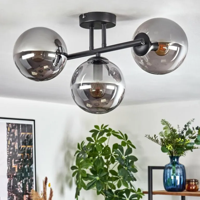 Gastor Plafonnier, Boule lumineuse Fumé, 3 lumières