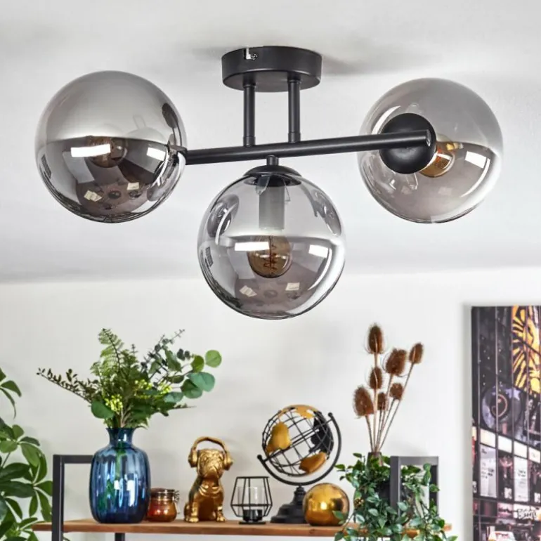 Gastor Plafonnier, Boule lumineuse Fumé, 3 lumières