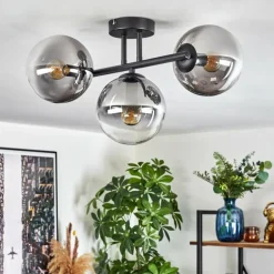 Gastor Plafonnier, Boule lumineuse Clair, Fumé, 3 lumières