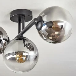 Gastor Plafonnier, Boule lumineuse Clair, Fumé, 3 lumières
