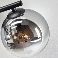 Gastor Plafonnier, Boule lumineuse Chrome, Clair, Fumé, 3 lumières