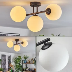 Gastor Plafonnier, Boule lumineuse Blanc, 3 lumières