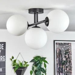 Gastor Plafonnier, Boule lumineuse Blanc, 3 lumières