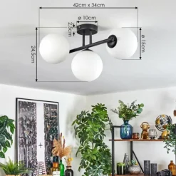 Gastor Plafonnier, Boule lumineuse Blanc, 3 lumières