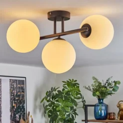 Gastor Plafonnier, Boule lumineuse Blanc, 3 lumières