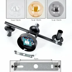 Gastor Plafonnier, Boule lumineuse Ambre, Clair, Fumé, 3 lumières