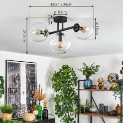 Gastor Plafonnier, Boule lumineuse Clair, 3 lumières