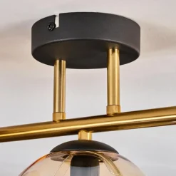 Gastor Plafonnier, Boule lumineuse 42 cm Or, Noir, 3 lumières
