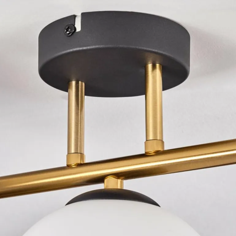 Gastor Plafonnier, Boule lumineuse 42 cm Or, Noir, 3 lumières