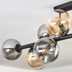 Gastor Plafonnier, Boule lumineuse Ambre, Clair, Fumé, 10 lumières