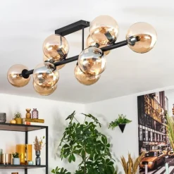 Gastor Plafonnier, Boule lumineuse Ambre, 10 lumières