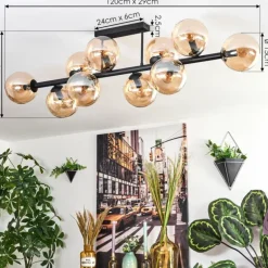 Gastor Plafonnier, Boule lumineuse Ambre, 10 lumières